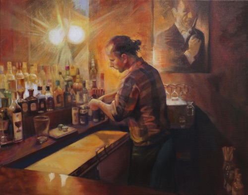 "Bartender"
Oil on canvas 22"x28" "Bartender"
Oil on canvas 22"x28"